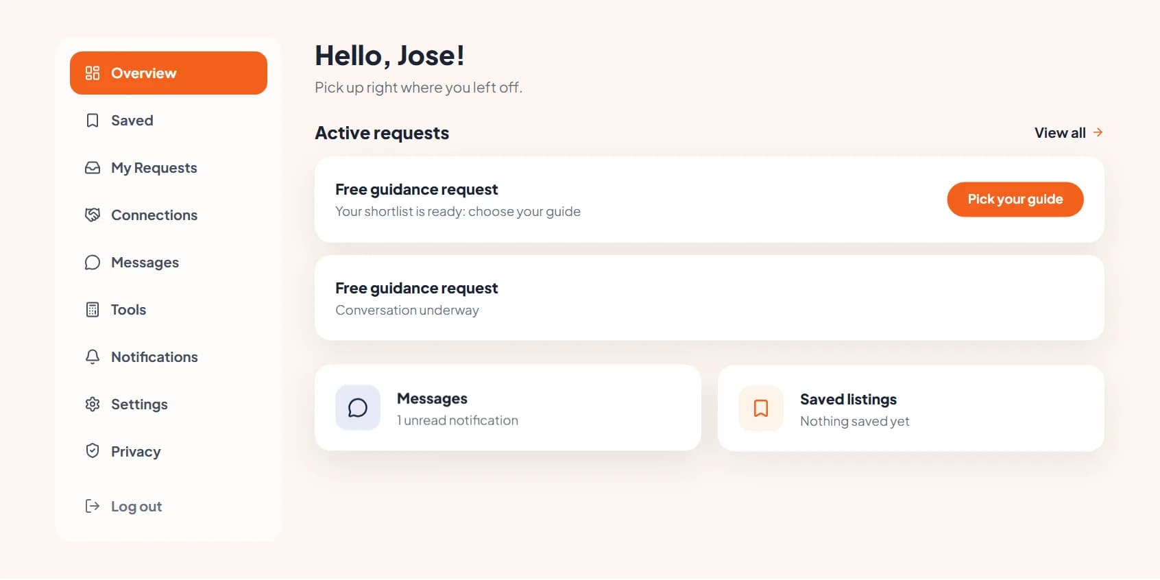Your free workspace: guidance requests, saved franchises, and messages in one place